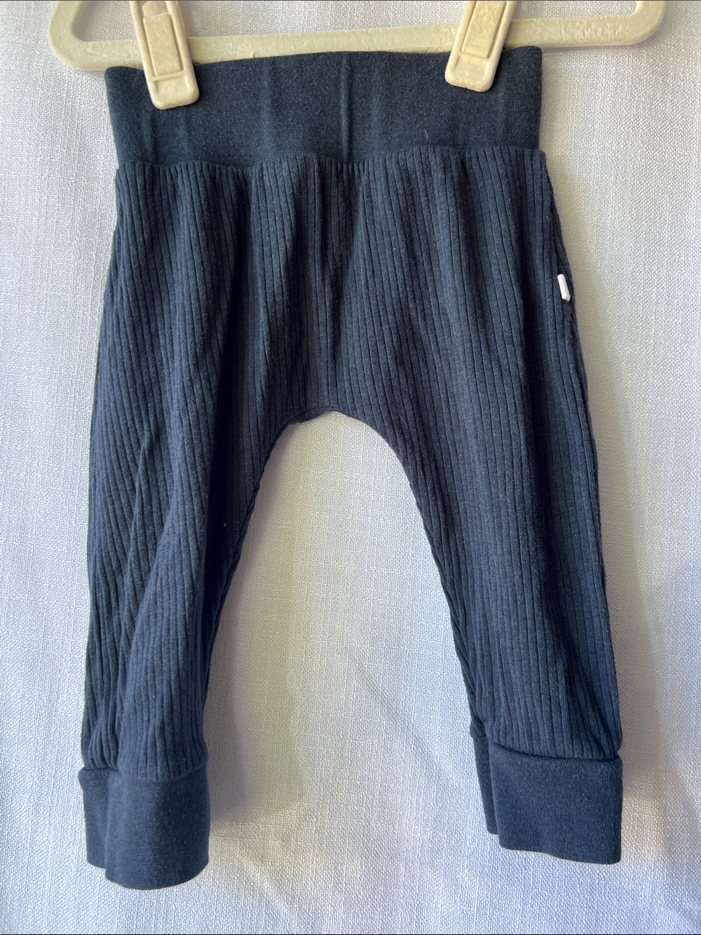 MORI Navy Ribbed Baby Jogger Pants 6-9M